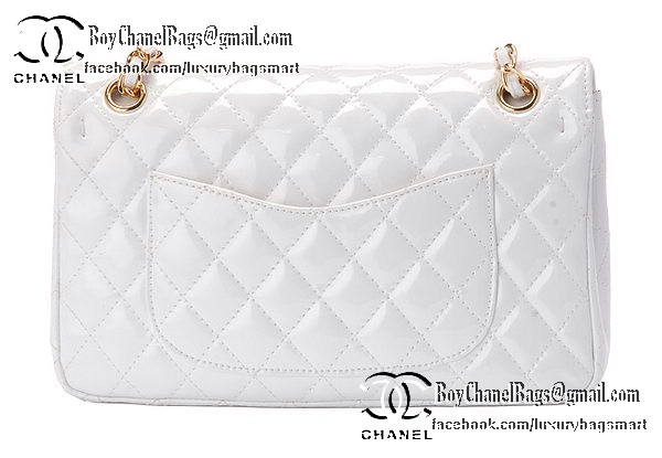 Chanel Classic Flap Bag Patent Leather CHA1113 White Chanel Classic Flap Bag Patent Leather CHA1113 White