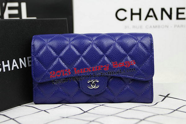 Chanel Tri-Fold Wallet Original Cannage Pattern Leather CHA31506 Blue Chanel Tri-Fold Wallet Original Cannage Pattern Leather CHA31506 Blue