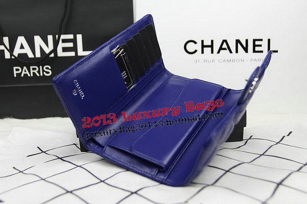 Chanel Tri-Fold Wallet Original Cannage Pattern Leather CHA31506 Blue Chanel Tri-Fold Wallet Original Cannage Pattern Leather CHA31506 Blue