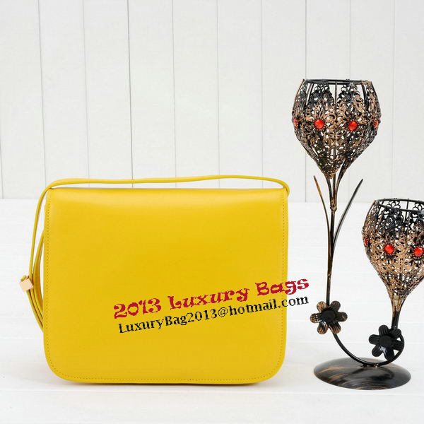 Celine Classic Box Small Flap Bag Smooth Leather 11042 Yellow Celine Classic Box Small Flap Bag Smooth Leather 11042 Yellow