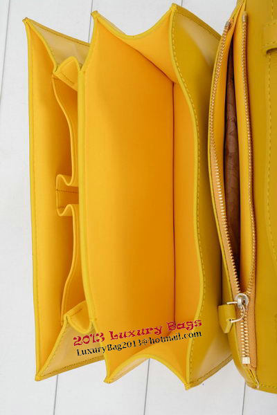 Celine Classic Box Small Flap Bag Smooth Leather 11042 Yellow Celine Classic Box Small Flap Bag Smooth Leather 11042 Yellow