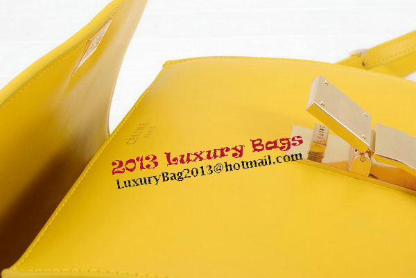 Celine Classic Box Small Flap Bag Smooth Leather 11042 Yellow Celine Classic Box Small Flap Bag Smooth Leather 11042 Yellow