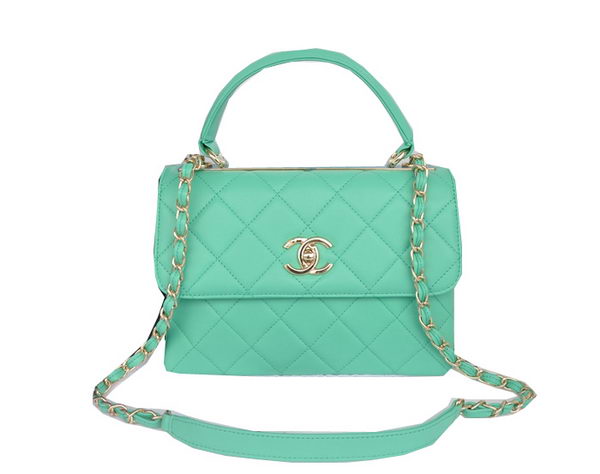Chanel Classic Top Handle Bag Original Sheepskin Leather CHA92236 Green