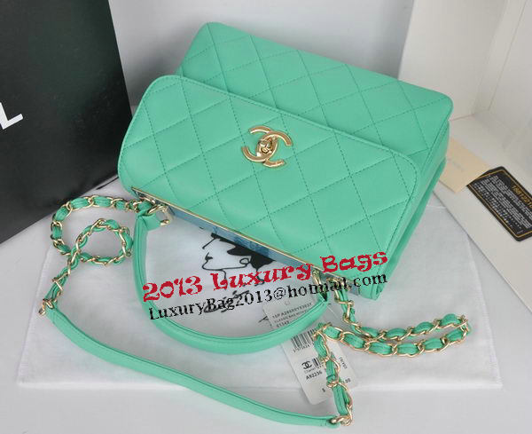 Chanel Classic Top Handle Bag Original Sheepskin Leather CHA92236 Green Chanel Classic Top Handle Bag Original Sheepskin Leather CHA92236 Green