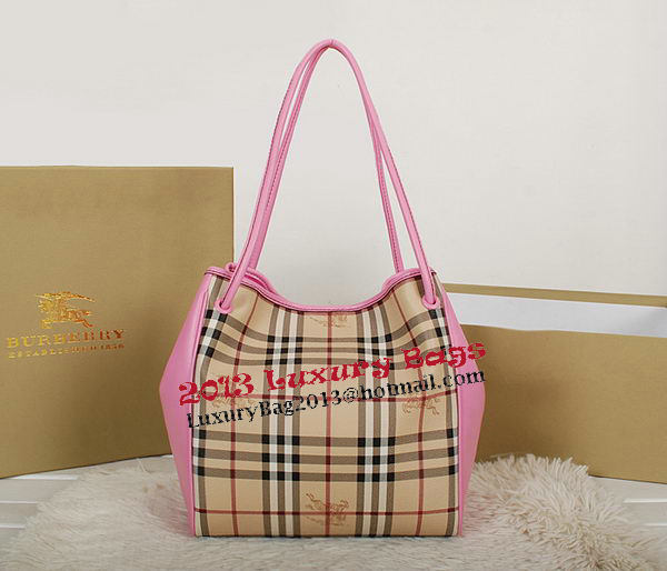 BurBerry Small Haymarket Check Tote Bag B5911 Pink BurBerry Small Haymarket Check Tote Bag B5911 Pink