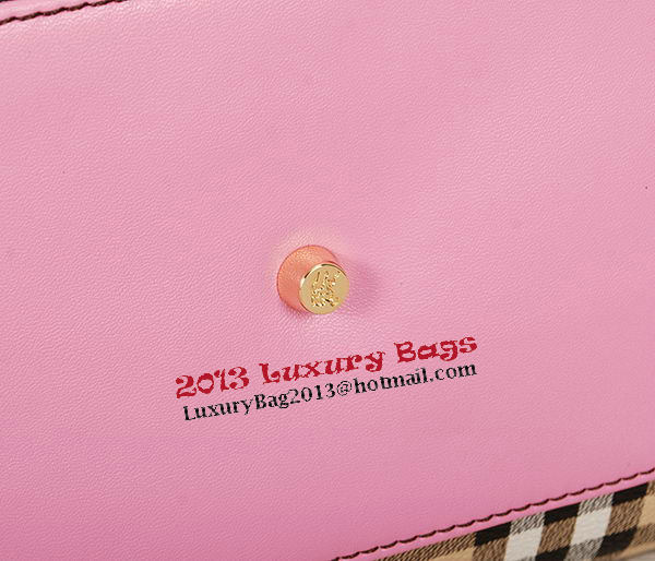 BurBerry Small Haymarket Check Tote Bag B5911 Pink BurBerry Small Haymarket Check Tote Bag B5911 Pink