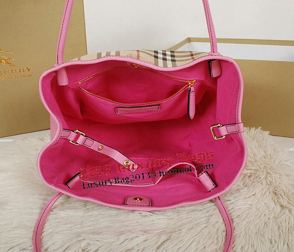 BurBerry Small Haymarket Check Tote Bag B5911 Pink BurBerry Small Haymarket Check Tote Bag B5911 Pink