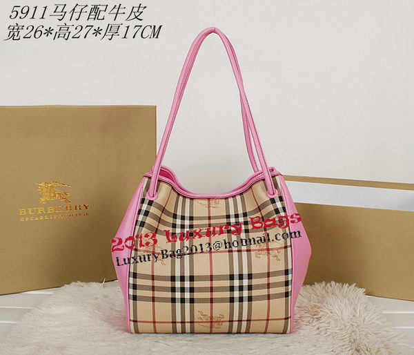 BurBerry Small Haymarket Check Tote Bag B5911 Pink BurBerry Small Haymarket Check Tote Bag B5911 Pink