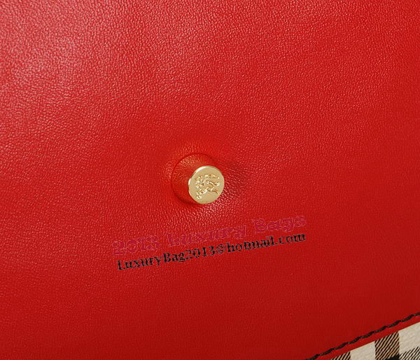 BurBerry Small Haymarket Check Tote Bag B5911 Red BurBerry Small Haymarket Check Tote Bag B5911 Red