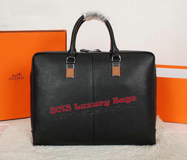 Hermes Briefcase Grainy Calf Leather H8253 Black Hermes Briefcase Grainy Calf Leather H8253 Black