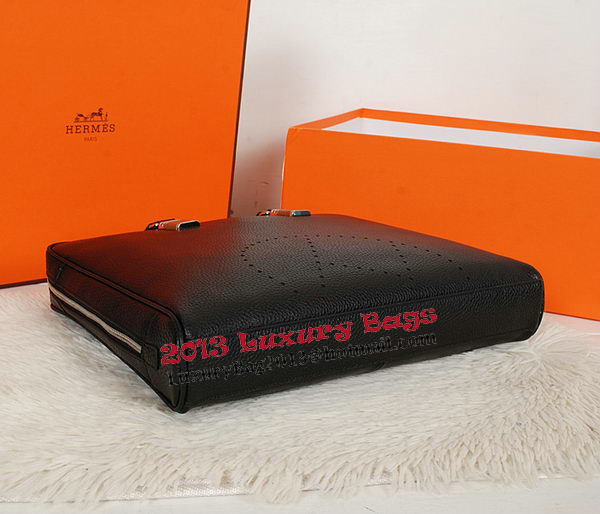 Hermes Briefcase Grainy Calf Leather H8253 Black Hermes Briefcase Grainy Calf Leather H8253 Black