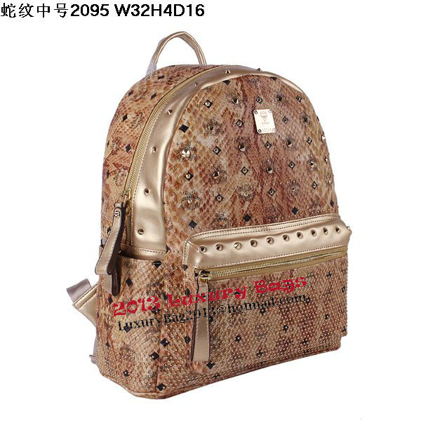 MCM Armour Medium Backpack Snake Leather MC2095 Gold MCM Armour Medium Backpack Snake Leather MC2095 Gold