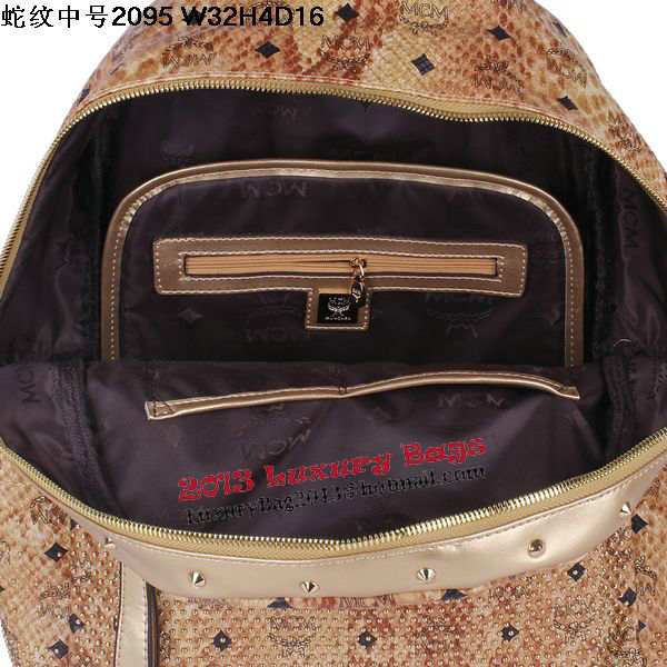 MCM Armour Medium Backpack Snake Leather MC2095 Gold MCM Armour Medium Backpack Snake Leather MC2095 Gold