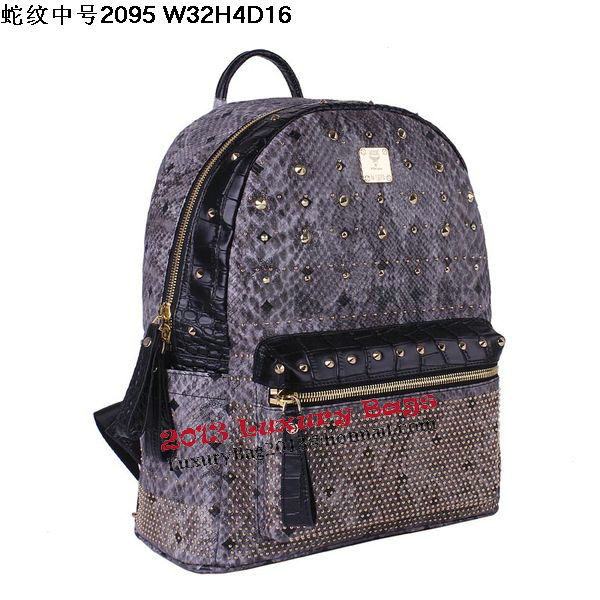 MCM Armour Medium Backpack Snake Leather MC2095 Grey MCM Armour Medium Backpack Snake Leather MC2095 Grey