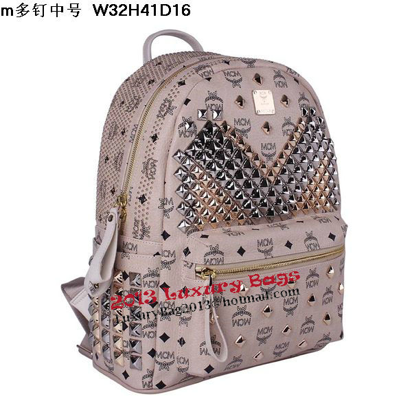 MCM Medium Stark Front Studs Backpack MC4237 Beige MCM Medium Stark Front Studs Backpack MC4237 Beige