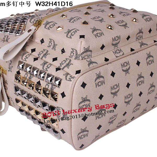 MCM Medium Stark Front Studs Backpack MC4237 Beige MCM Medium Stark Front Studs Backpack MC4237 Beige
