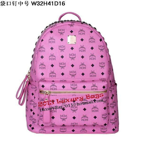 MCM Medium Top Studs Backpack MC4232 Rosy MCM Medium Top Studs Backpack MC4232 Rosy