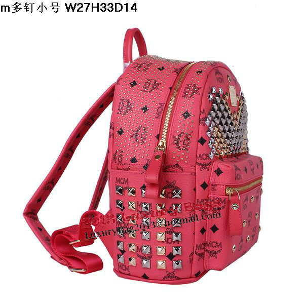 MCM Small Stark Front Studs Backpack MC4237S Red MCM Small Stark Front Studs Backpack MC4237S Red