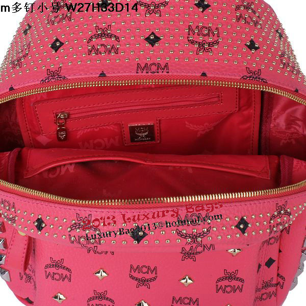 MCM Small Stark Front Studs Backpack MC4237S Red MCM Small Stark Front Studs Backpack MC4237S Red