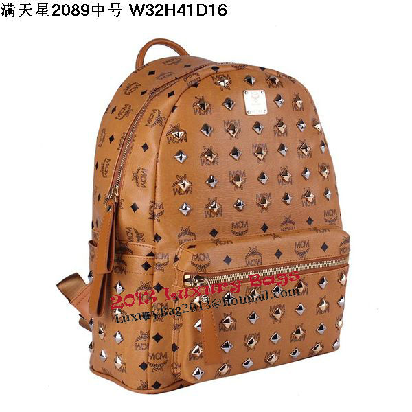 MCM Stark Studded Medium Backpack MC2089 Wheat MCM Stark Studded Medium Backpack MC2089 Wheat