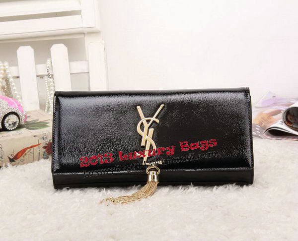 YSL Classic Monogramme Tassel Patent Leather Clutch Bag Y8908 Black YSL Classic Monogramme Tassel Patent Leather Clutch Bag Y8908 Black