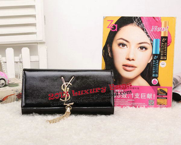 YSL Classic Monogramme Tassel Patent Leather Clutch Bag Y8908 Black YSL Classic Monogramme Tassel Patent Leather Clutch Bag Y8908 Black