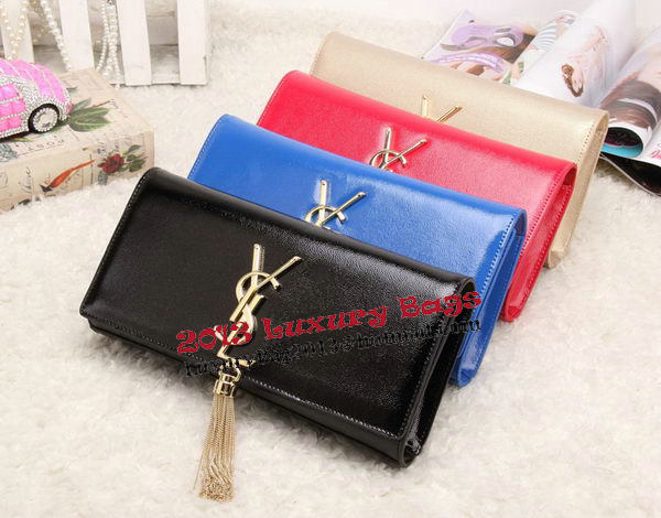 YSL Classic Monogramme Tassel Patent Leather Clutch Bag Y8908 Black YSL Classic Monogramme Tassel Patent Leather Clutch Bag Y8908 Black