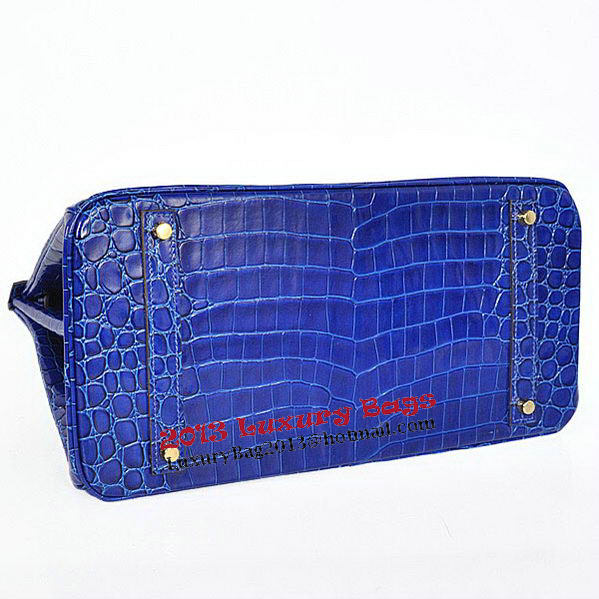 Hermes Birkin 35CM Tote Bag Blue Iridescent Croco Leather Gold Hermes Birkin 35CM Tote Bag Blue Iridescent Croco Leather Gold