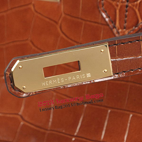 Hermes Birkin 35CM Tote Bag Brown Iridescent Croco Leather Gold Hermes Birkin 35CM Tote Bag Brown Iridescent Croco Leather Gold