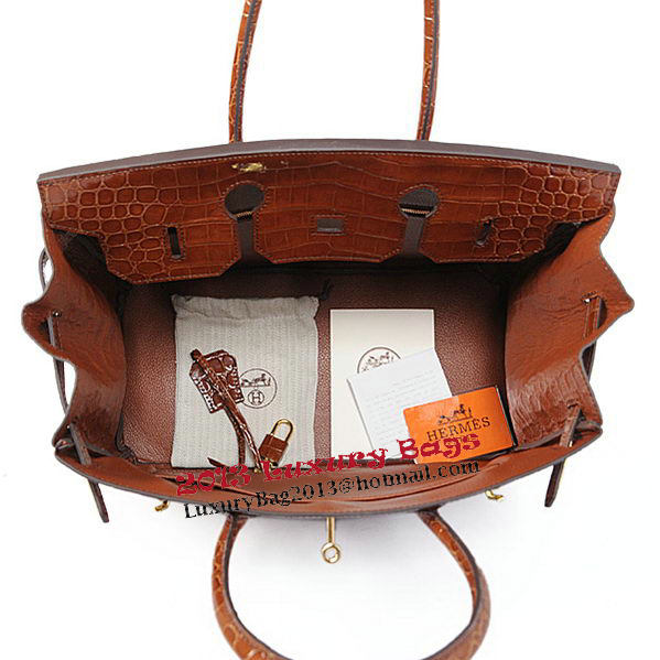 Hermes Birkin 35CM Tote Bag Brown Iridescent Croco Leather Gold Hermes Birkin 35CM Tote Bag Brown Iridescent Croco Leather Gold