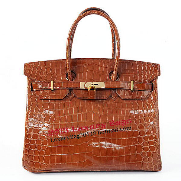 Hermes Birkin 35CM Tote Bag Brown Iridescent Croco Leather Gold Hermes Birkin 35CM Tote Bag Brown Iridescent Croco Leather Gold