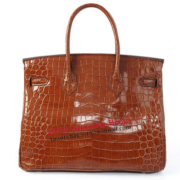 Hermes Birkin 35CM Tote Bag Brown Iridescent Croco Leather Gold Hermes Birkin 35CM Tote Bag Brown Iridescent Croco Leather Gold