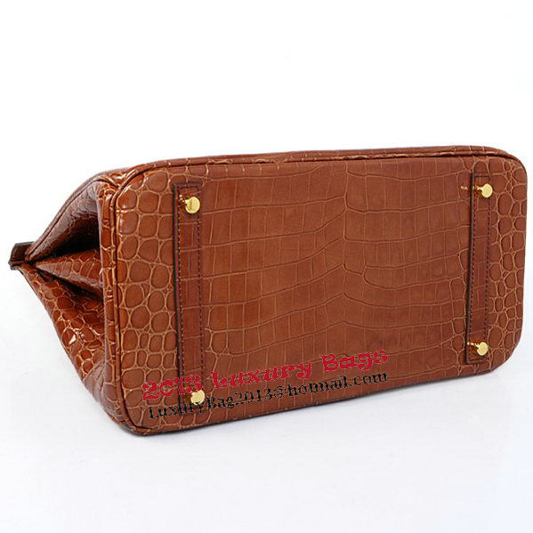 Hermes Birkin 35CM Tote Bag Brown Iridescent Croco Leather Gold Hermes Birkin 35CM Tote Bag Brown Iridescent Croco Leather Gold