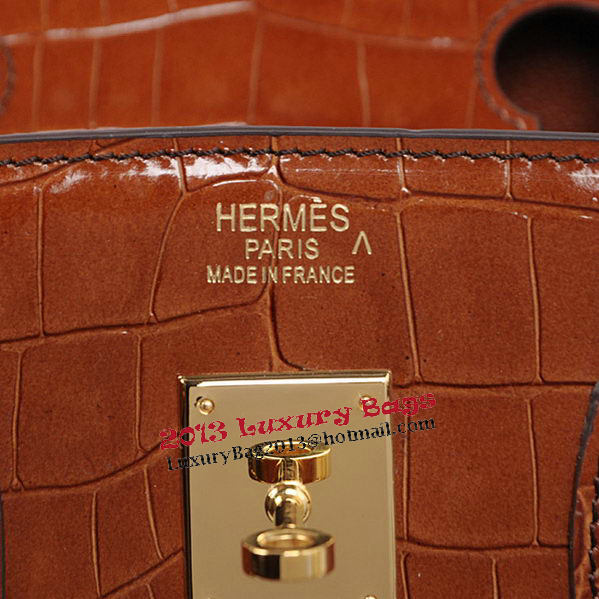 Hermes Birkin 35CM Tote Bag Brown Iridescent Croco Leather Gold Hermes Birkin 35CM Tote Bag Brown Iridescent Croco Leather Gold