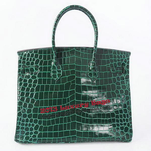 Hermes Birkin 35CM Tote Bag Green Iridescent Croco Leather Gold