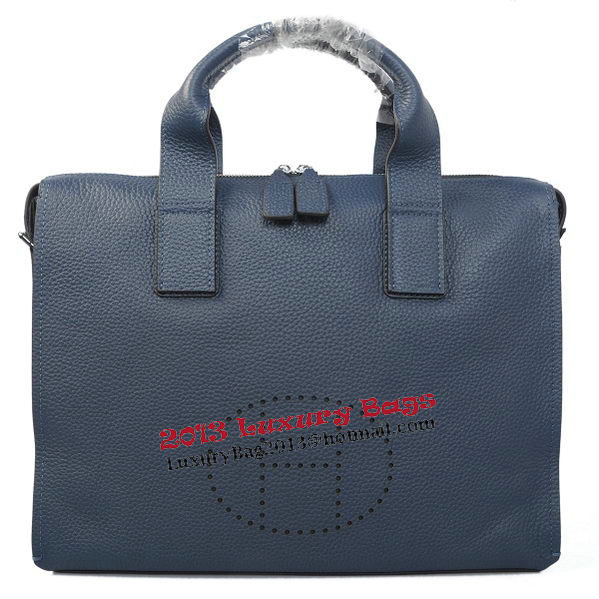 Hermes Briefcase Original Grainy Leather H8813 Royal Hermes Briefcase Original Grainy Leather H8813 Royal
