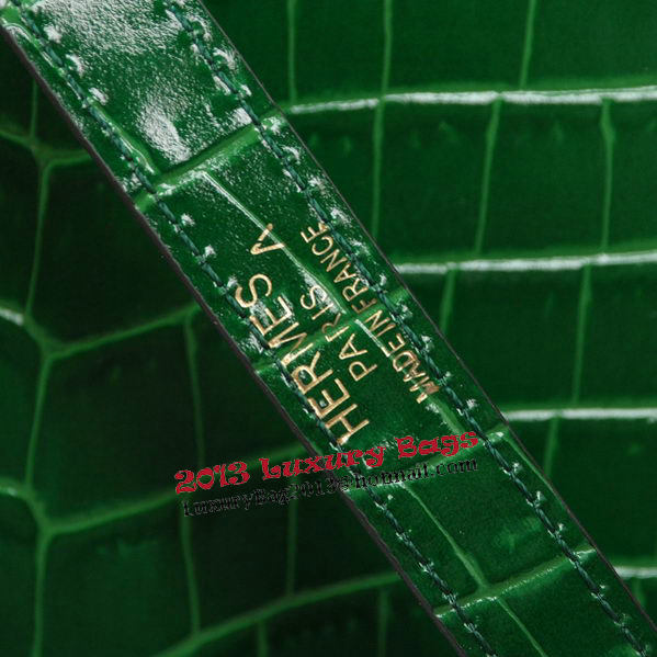 Hermes Kelly 32cm Shoulder Bags Green Iridescent Croco Leather Gold Hermes Kelly 32cm Shoulder Bags Green Iridescent Croco Leather Gold