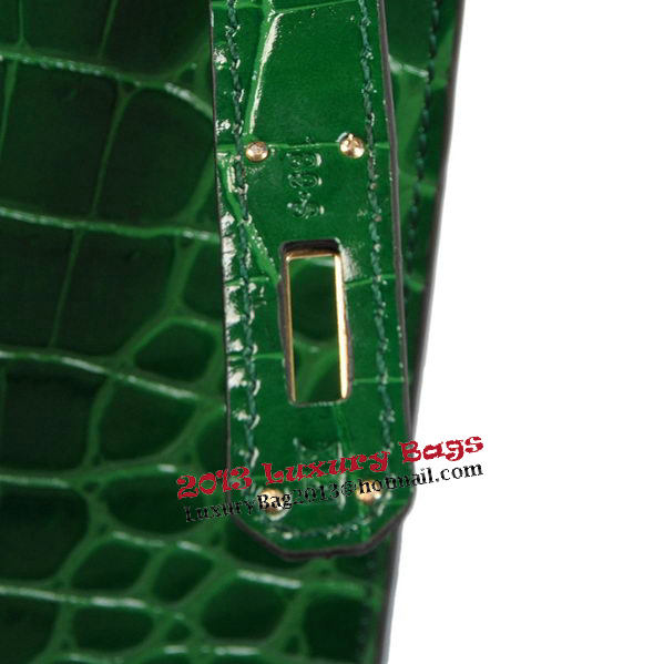 Hermes Kelly 32cm Shoulder Bags Green Iridescent Croco Leather Gold Hermes Kelly 32cm Shoulder Bags Green Iridescent Croco Leather Gold