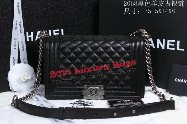 Boy Chanel Flap Shoulder Bag Sheepskin Leather CHA2068 Black Boy Chanel Flap Shoulder Bag Sheepskin Leather CHA2068 Black