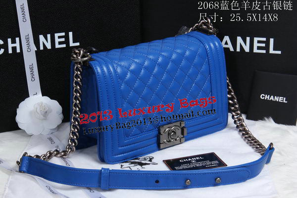 Boy Chanel Flap Shoulder Bag Sheepskin Leather CHA2068 Blue Boy Chanel Flap Shoulder Bag Sheepskin Leather CHA2068 Blue