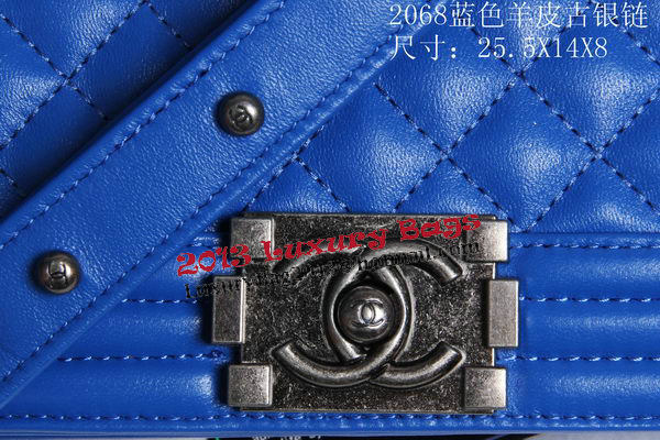 Boy Chanel Flap Shoulder Bag Sheepskin Leather CHA2068 Blue Boy Chanel Flap Shoulder Bag Sheepskin Leather CHA2068 Blue