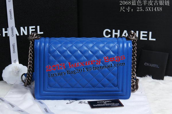 Boy Chanel Flap Shoulder Bag Sheepskin Leather CHA2068 Blue Boy Chanel Flap Shoulder Bag Sheepskin Leather CHA2068 Blue