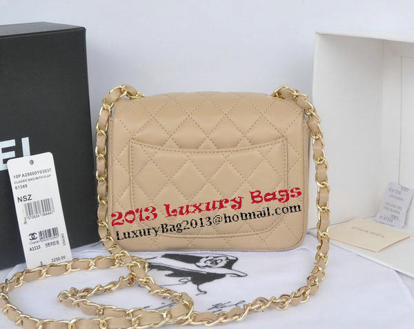 Chanel mini Classic Flap Bag Apricot Original Sheekskin CHA1115 Gold Chanel mini Classic Flap Bag Apricot Original Sheekskin CHA1115 Gold