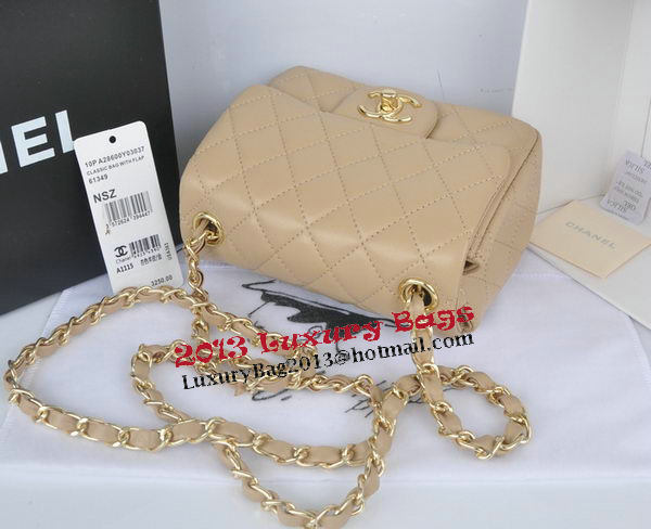 Chanel mini Classic Flap Bag Apricot Original Sheekskin CHA1115 Gold Chanel mini Classic Flap Bag Apricot Original Sheekskin CHA1115 Gold