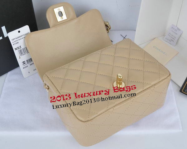 Chanel mini Classic Flap Bag Apricot Original Sheekskin CHA1115 Gold Chanel mini Classic Flap Bag Apricot Original Sheekskin CHA1115 Gold