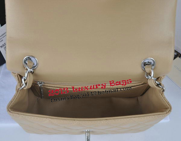 Chanel mini Classic Flap Bag Apricot Original Sheekskin CHA1116 Silver Chanel mini Classic Flap Bag Apricot Original Sheekskin CHA1116 Silver