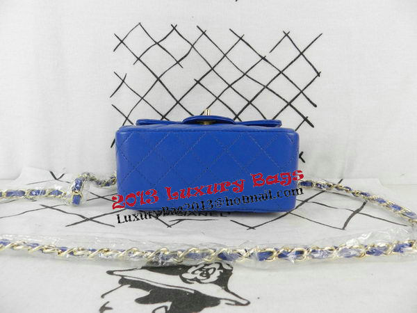Chanel mini Classic Flap Bag Blue Sheekskin CHA1115 Gold Chanel mini Classic Flap Bag Blue Sheekskin CHA1115 Gold