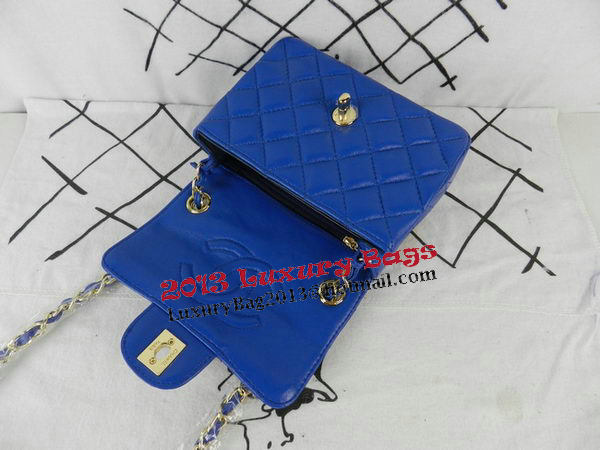Chanel mini Classic Flap Bag Blue Sheekskin CHA1115 Gold Chanel mini Classic Flap Bag Blue Sheekskin CHA1115 Gold