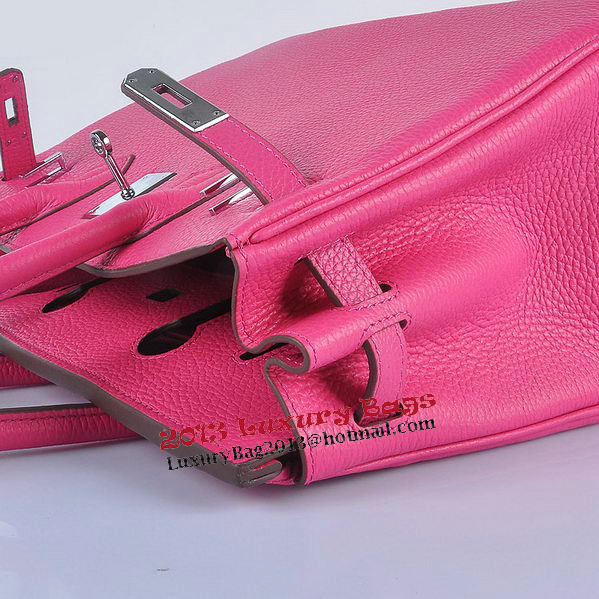 Hermes Birkin 30CM Tote Bags Light Rosy Grainy Leather Silver Hermes Birkin 30CM Tote Bags Light Rosy Grainy Leather Silver
