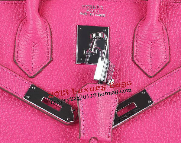 Hermes Birkin 30CM Tote Bags Light Rosy Grainy Leather Silver Hermes Birkin 30CM Tote Bags Light Rosy Grainy Leather Silver